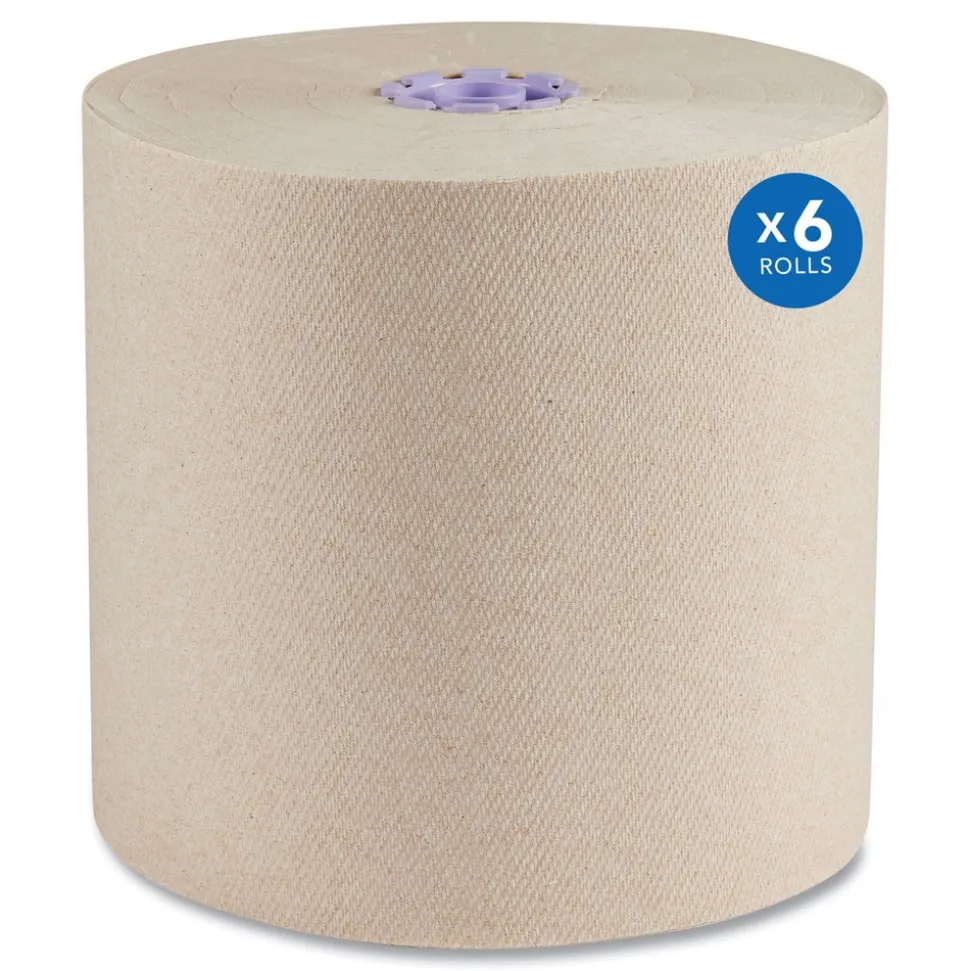 Scott Essential 1-Ply 8 in. x 700 ft. 1.75 in. Core 100% Recycled Fiber Hard Roll Towel - Brown (6/Carton)