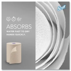 Scott Essential 1-Ply 8 in. x 700 ft. 1.75 in. Core 100% Recycled Fiber Hard Roll Towel - Brown (6/Carton)