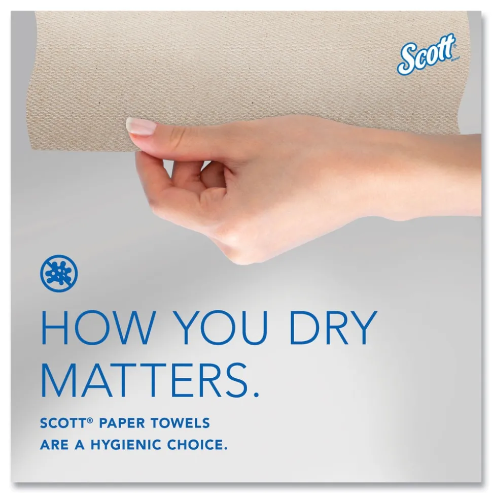 Scott Essential 1-Ply 8 in. x 700 ft. 1.75 in. Core 100% Recycled Fiber Hard Roll Towel - Brown (6/Carton)