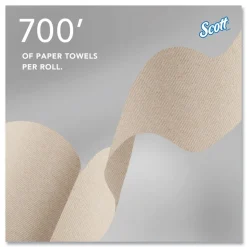 Scott Essential 1-Ply 8 in. x 700 ft. 1.75 in. Core 100% Recycled Fiber Hard Roll Towel - Brown (6/Carton)