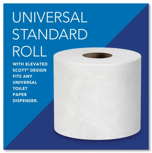 Scott Essential Standard Septic Safe 2 Ply Roll Bathroom Tissue - White (80/Carton)