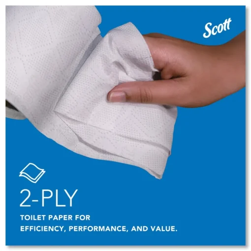 Scott Essential Standard Septic Safe 2 Ply Roll Bathroom Tissue - White (80/Carton)