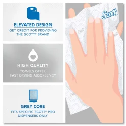 Scott 1-Ply 1150 ft. Pro Hard Roll Paper Towels with Elevated Scott Design for Scott Pro Dispenser - Gray Core Only (6/Carton)