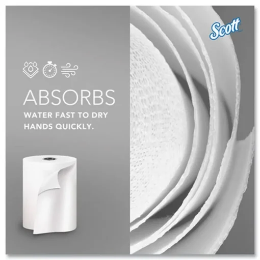 Scott 1-Ply 7.5 in. x 900 ft. Pro Hard Roll Paper Towels with Absorbency Pockets for Scott Pro Dispenser - Gray Core Only (6/Carton)
