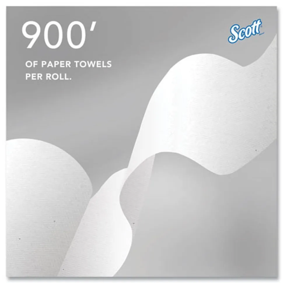 Scott 1-Ply 7.5 in. x 900 ft. Pro Hard Roll Paper Towels with Absorbency Pockets for Scott Pro Dispenser - Gray Core Only (6/Carton)