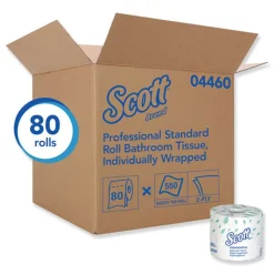 Scott 2-Ply Septic Safe Essential Standard Roll Bathroom Tissue for Business - White (550/Roll)