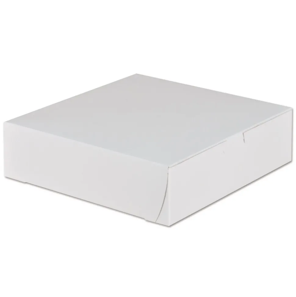 SCT 953 9 in. x 9 in. x 2.5 in. Non-Window Paper Bakery Boxes - White (250/Carton)