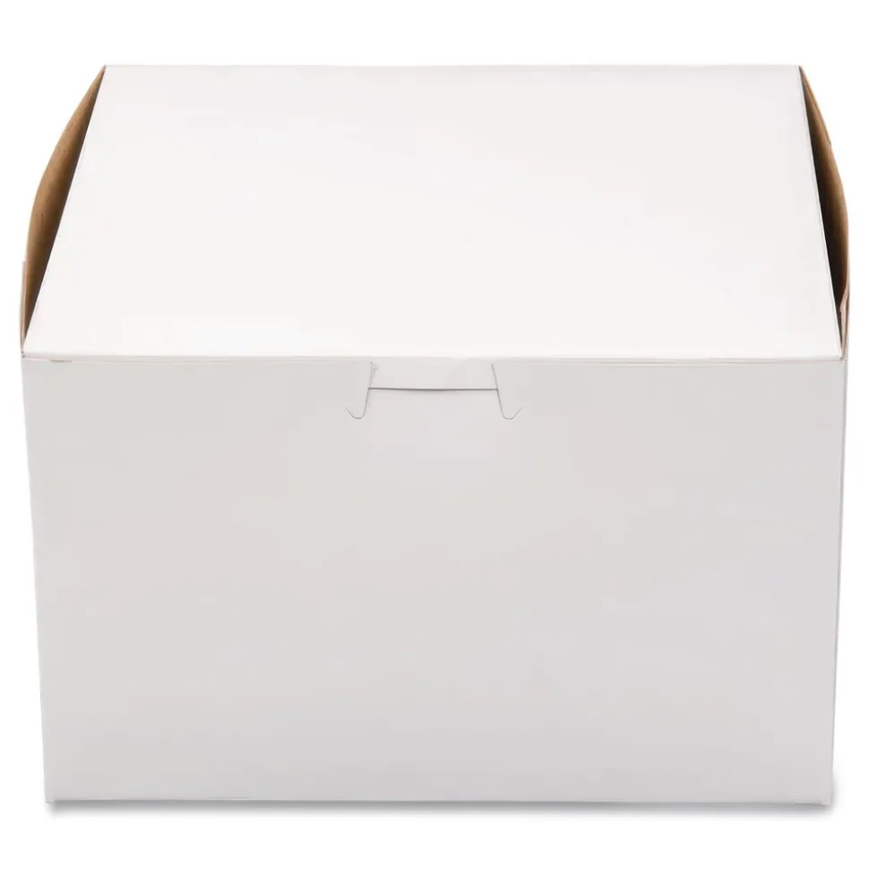 SCT 9455 8 in. x 8 in. x 5 in. One-Piece Non-Window Paper Bakery Boxes - White (100/Carton)