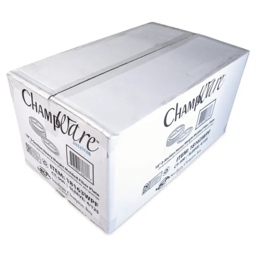 SCT 10 in. Diameter 3-Compartment ChampWare Molded Fiber Plate Tableware - White (500/Carton)