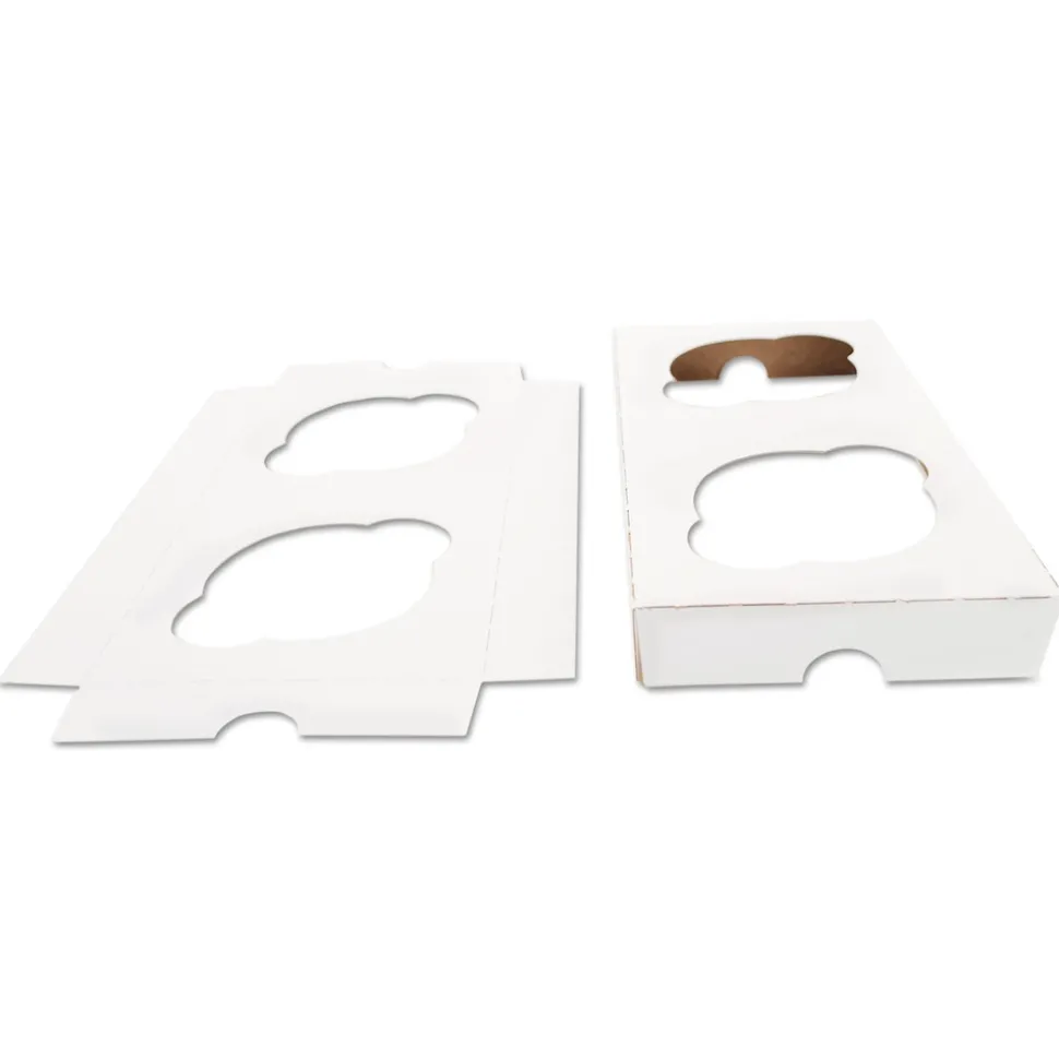 SCT 7.88 in. x 3.88 in. x 0.88 in. 2-Cupcake Paper Holder Inserts - White/Brown (200/Bundle)