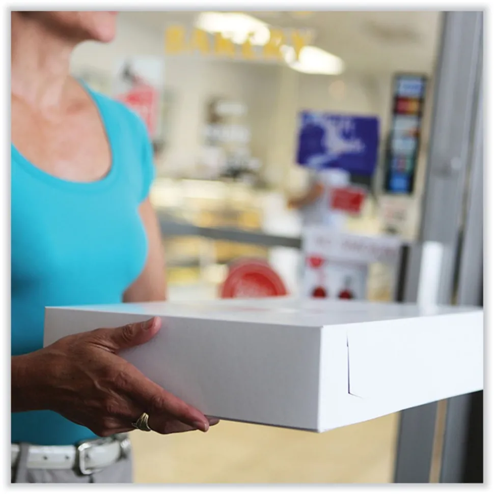 SCT 7 in. x 7 in. x 3 in. Paper Standard Bakery Boxes - White (250/Carton)