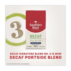 Seattle's Best 12420877 12 oz Bag Decaffeinated Medium Roast Ground Coffee - Port Side Blend (6/Carton)