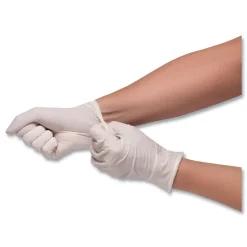 SemperCare Stretch Vinyl Examination Gloves - Small, Cream (100/Box)