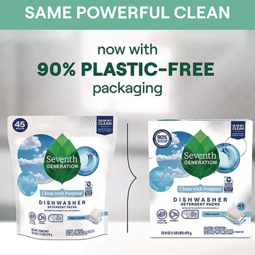 Seventh Generation Natural Automatic Dishwasher Detergent Packs - Free and Clear (5/Carton)