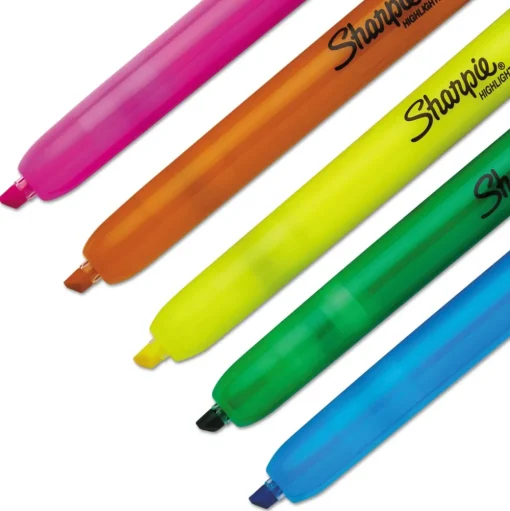 Sharpie Chisel Tip Retractable Highlighters - Assorted Ink/Barrel Colors (1-Set)