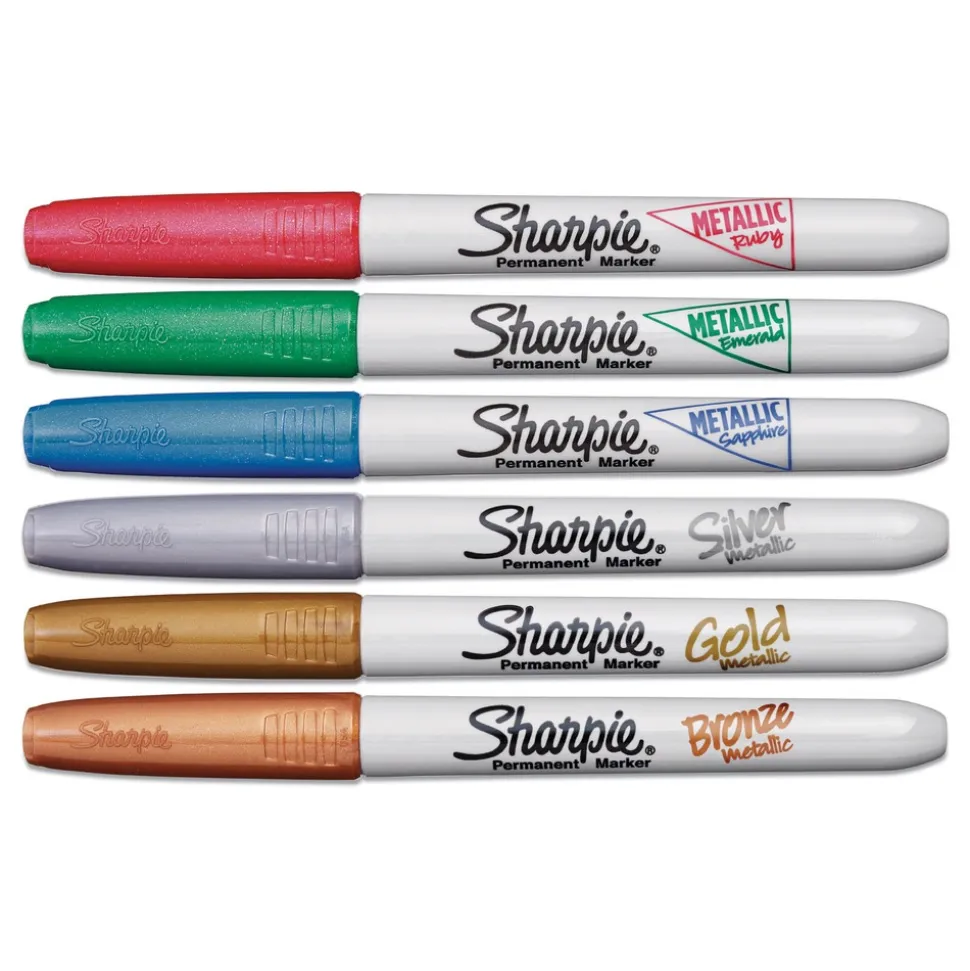Sharpie Fine Bullet Tip Metallic Permanent Markers - Blue/Green/Red