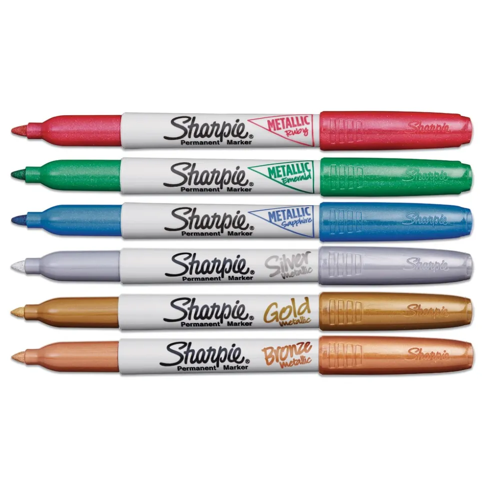 Sharpie Fine Bullet Tip Metallic Permanent Markers - Blue/Green/Red