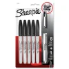 Sharpie Fine Bullet Tip Stainless Steel Single Marker Case Permanent Marker - Black (6/Pack)