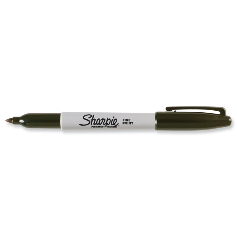 Sharpie Fine Bullet Tip Stainless Steel Single Marker Case Permanent Marker - Black (6/Pack)