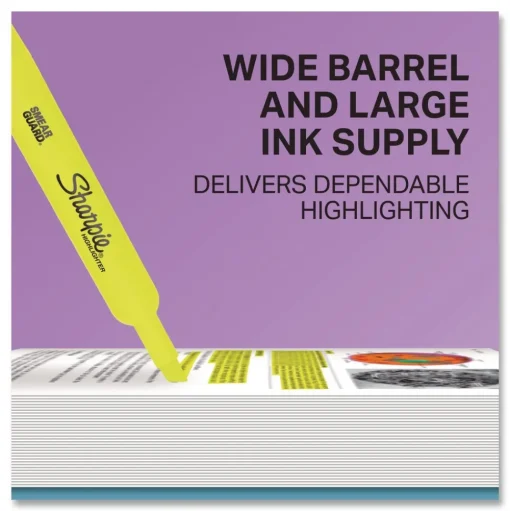 Sharpie Tank-Style Chisel Tip Highlighters - Fluorescent Yellow Ink/Yellow Barrel (2/Pack)