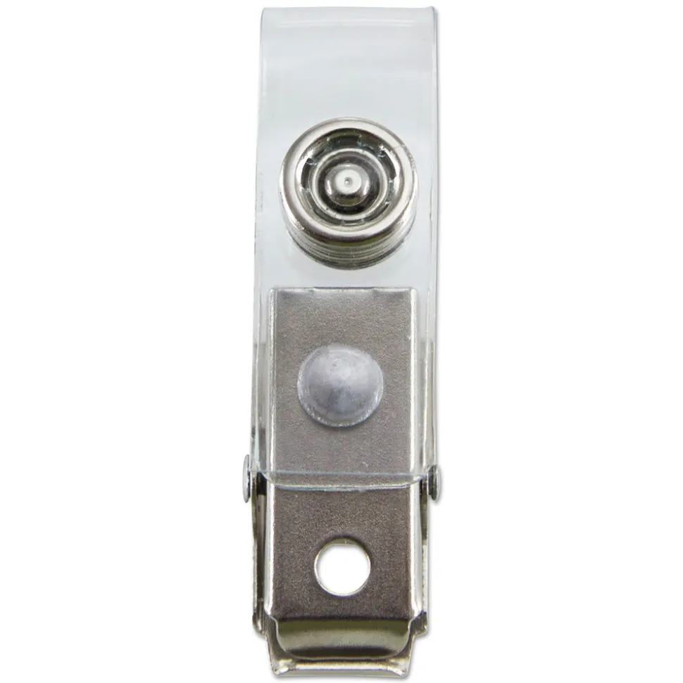 SICURIX 0.38 in. x 2.75 in. ID Strap Clips - Clear (25/Pack)