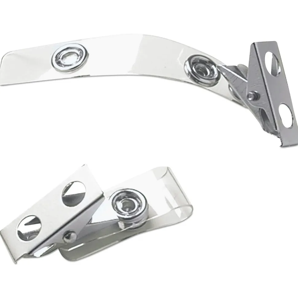SICURIX 0.38 in. x 2.75 in. ID Strap Clips - Clear (25/Pack)