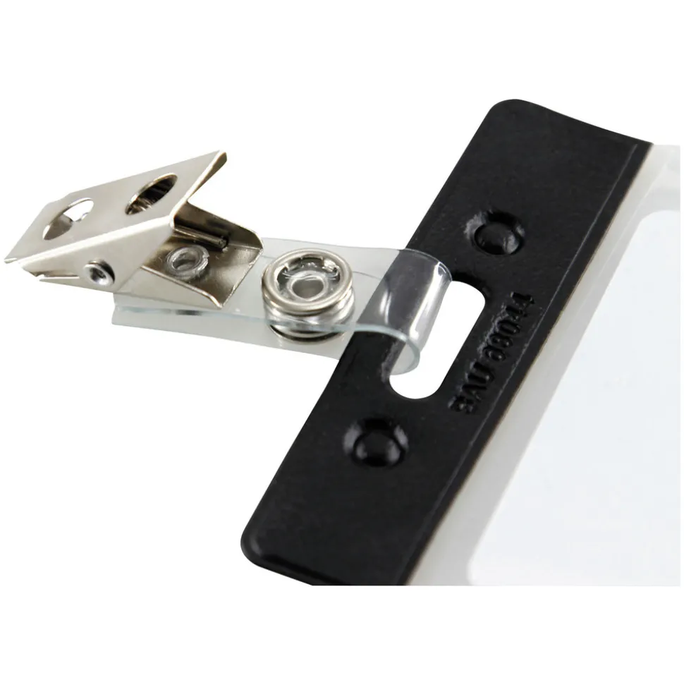 SICURIX 0.38 in. x 2.75 in. ID Strap Clips - Clear (25/Pack)