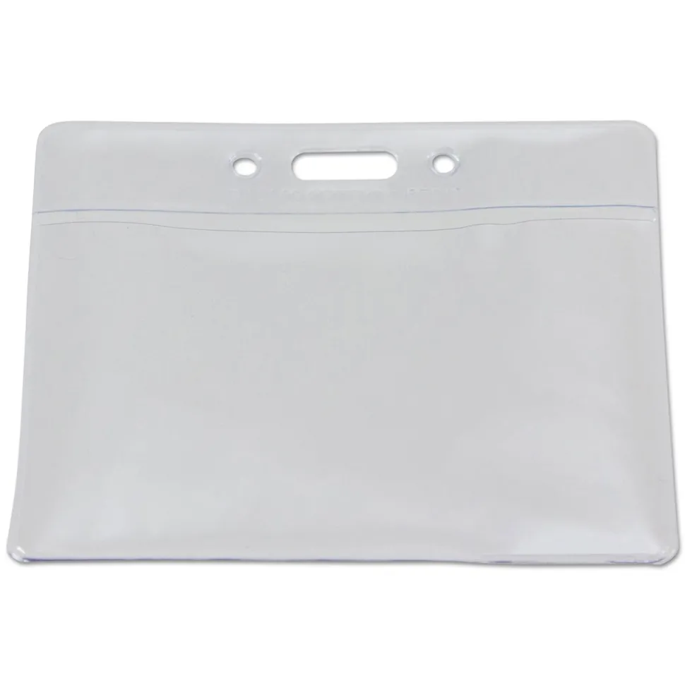 SICURIX SICURIX 2.13 in. x 3.38 in. Horizontal Badge Holder - Clear (12/Pack)