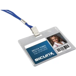SICURIX SICURIX 2.13 in. x 3.38 in. Horizontal Badge Holder - Clear (12/Pack)