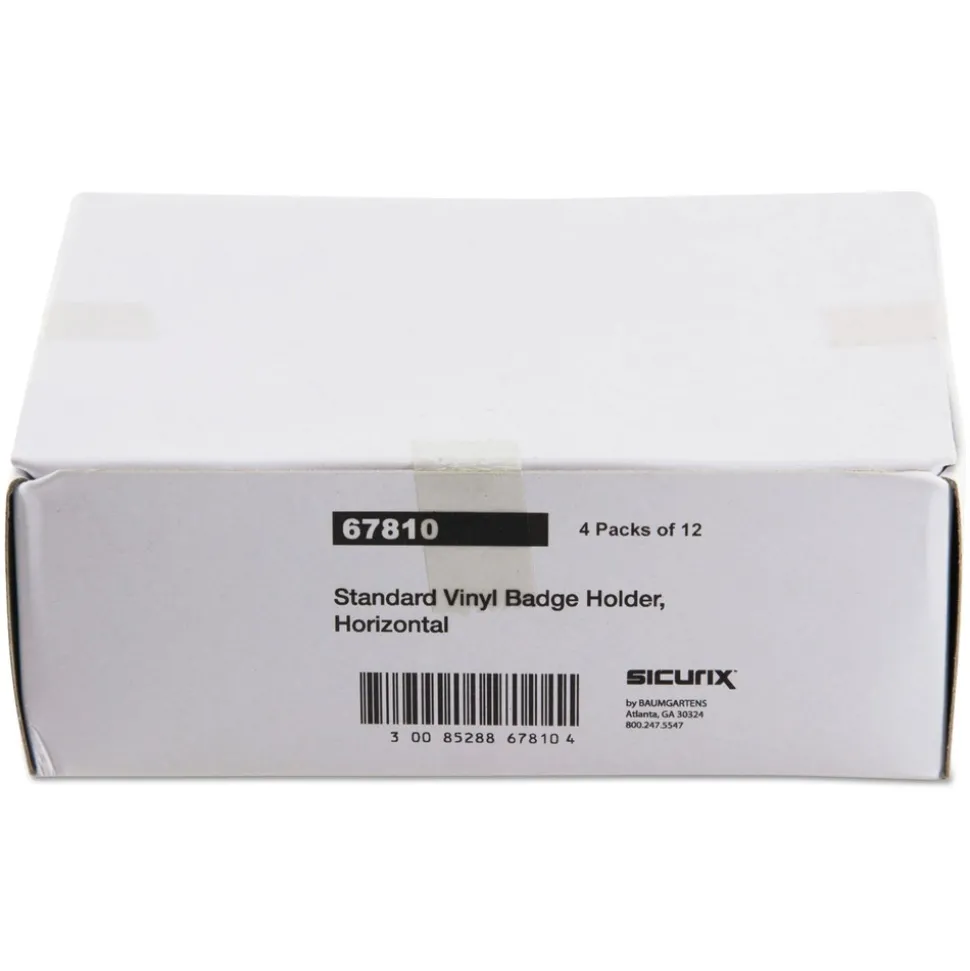 SICURIX SICURIX 2.13 in. x 3.38 in. Horizontal Badge Holder - Clear (12/Pack)