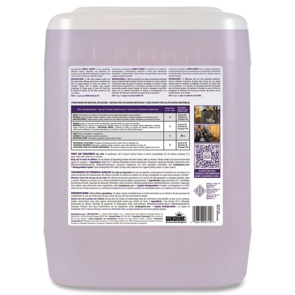 Simple Green 5 Gallon Industrial Cleaner and Degreaser - Lavender Scent