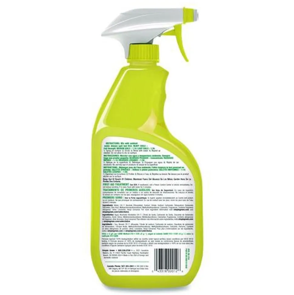 Simple Green 24 oz. Industrial Cleaner and Degreaser Concentrate Spray - Lemon Scent (12/Carton)