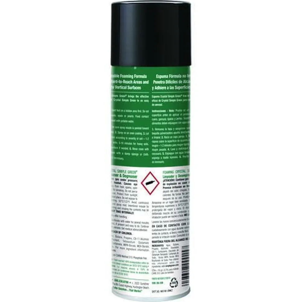 Simple Green Crystal 20 oz Aerosol Spray Foaming Industrial Cleaner and Degreaser (12/Carton)