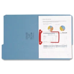 Smead 2 in. Capacity 2.75 in. Center to Center U-Clip Bonded Fasteners - Red/White (100/Box)