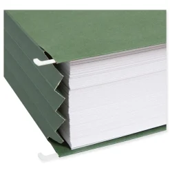Smead 3.5 in. Capacity 1 Section 100 Percent Recycled Hanging Pockets with Full-Height Gusset - Standard Green/Letter Size (10/Box)