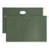 Smead 1.75 in. Capacity 1 Section Hanging Pockets with Full-Height Gusset - Standard Green/Legal Size (25/Box)