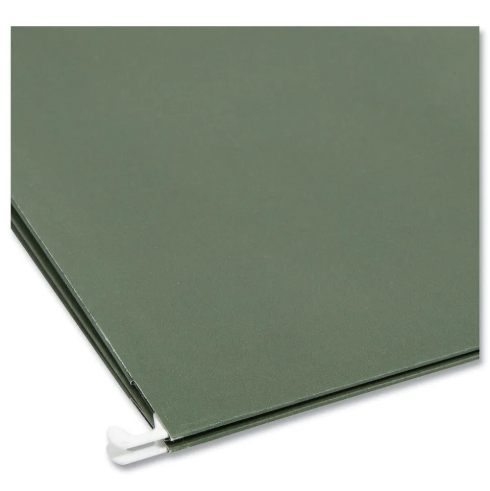 Smead 1.75 in. Capacity 1 Section Hanging Pockets with Full-Height Gusset - Standard Green/Legal Size (25/Box)