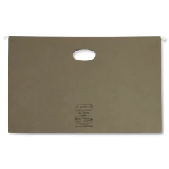 Smead 3.5 in. Capacity 1 Section Legal Size 100 Percent Recycled Hanging Pockets with Full-Height Gusset - Standard Green (10/Box)