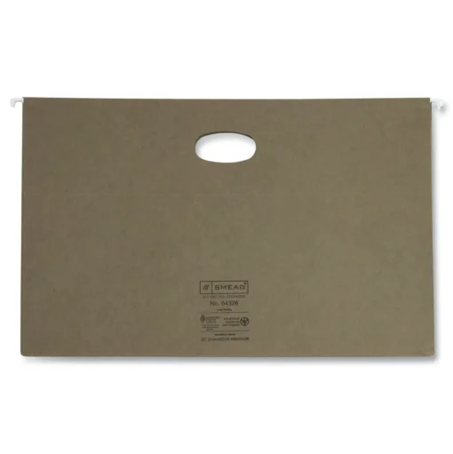 Smead 3.5 in. Capacity 1 Section Legal Size 100 Percent Recycled Hanging Pockets with Full-Height Gusset - Standard Green (10/Box)