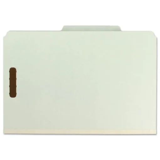 Smead 3 in. Expansion 3 Dividers 8 Fasteners Legal Size Recycled Pressboard Classification Folders - Gray-Green (10/Box)