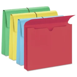 Smead 2 in. Expansion 1 Section Letter Size Elastic Cord Closure Expanding Wallet - Assorted Colors (50/Box)