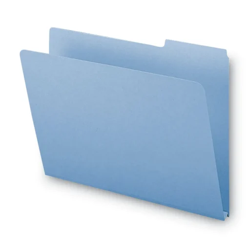 Smead 1 in. Expansion Assorted 1/3-Cut Tabs Letter Size Expanding Recycled Heavy Pressboard Folders - Blue (25/Box)