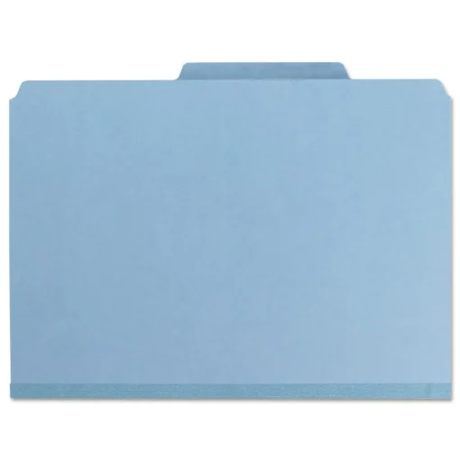 Smead 1 in. Expansion Assorted 1/3-Cut Tabs Letter Size Expanding Recycled Heavy Pressboard Folders - Blue (25/Box)