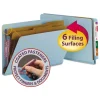 Smead 2 in. Expansion End Tab Pressboard Classification Folders - Blue/Legal Size (10/Box)