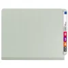 Smead 3 in. Expansion End Tab Pressboard Classification Folder with 8 SafeSHIELD Fasteners - Letter Size/Gray-Green (10/Box)