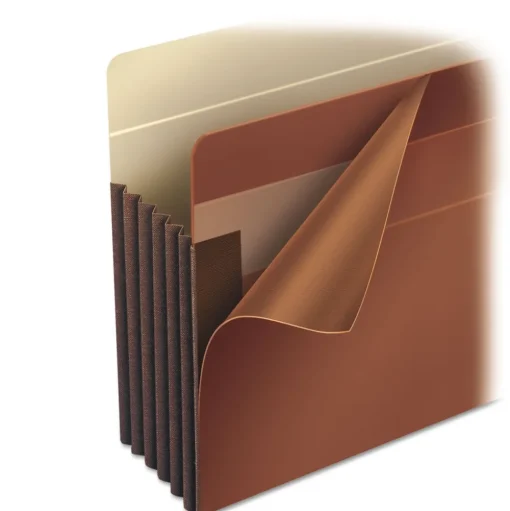 Smead 5.25 in. Expansion Heavy-Duty Redrope End Tab TUFF Pockets - Legal Size, Redrope (10/Box)