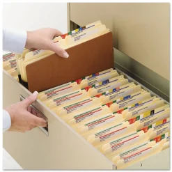 Smead 5.25 in. Expansion Legal Size Drop Front File Pockets - Redrope (50/Box)