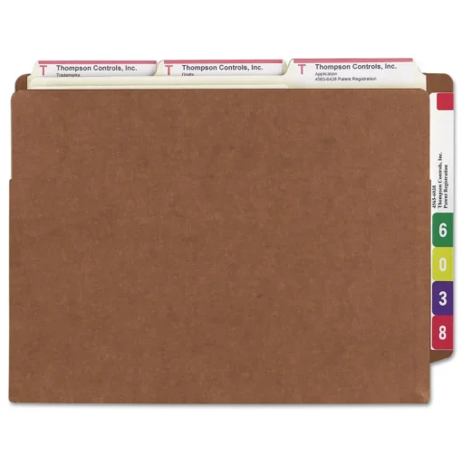 Smead 5.25 in. Expansion Letter Size Heavy-Duty Redrope End Tab TUFF Pockets (10/Box)