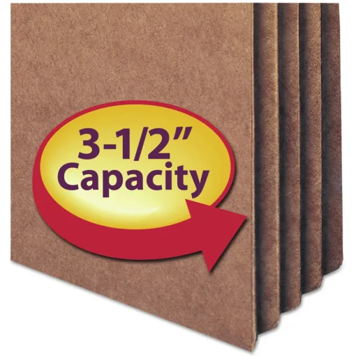 Smead 3.5 in. Expansion Letter Size Redrope Drop Front File Pockets (50/Box)