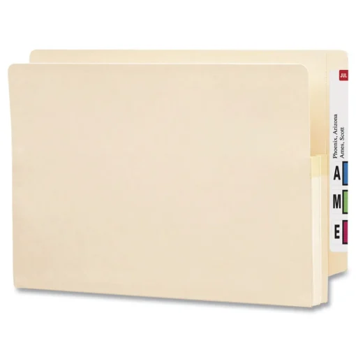 Smead 1.75 in. Expansion Manila End Tab File Pockets - Legal, Manila (25/Box)